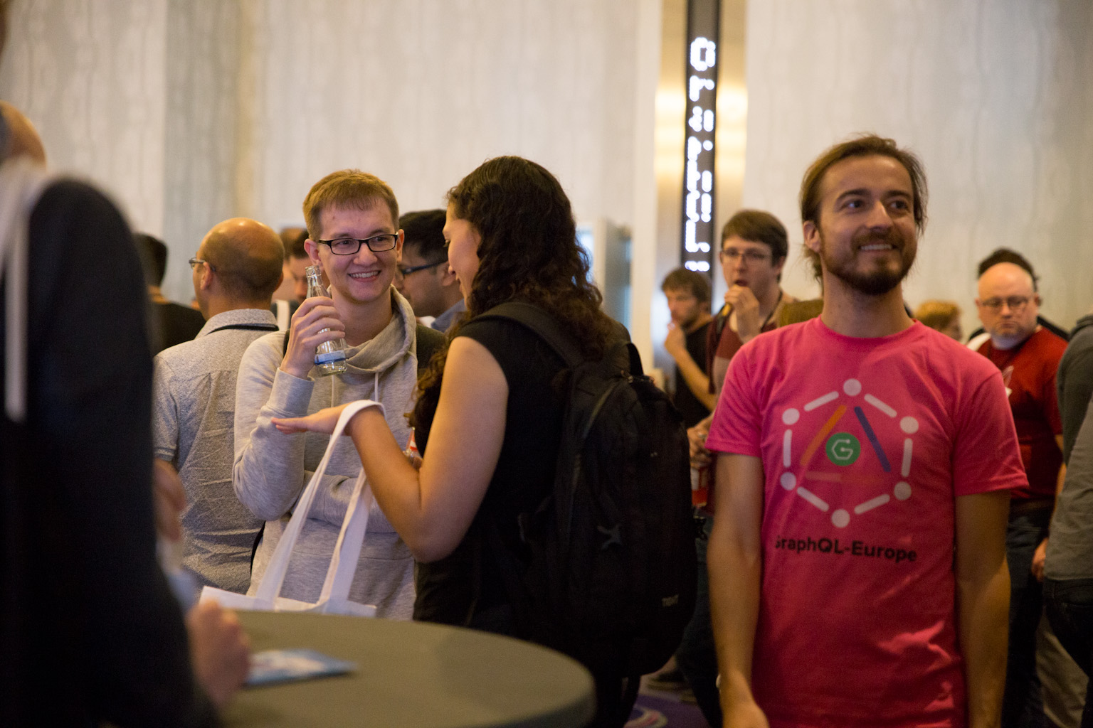 Artyom Chelbayev, one of the GraphQL Europe team wearing our team shirts!