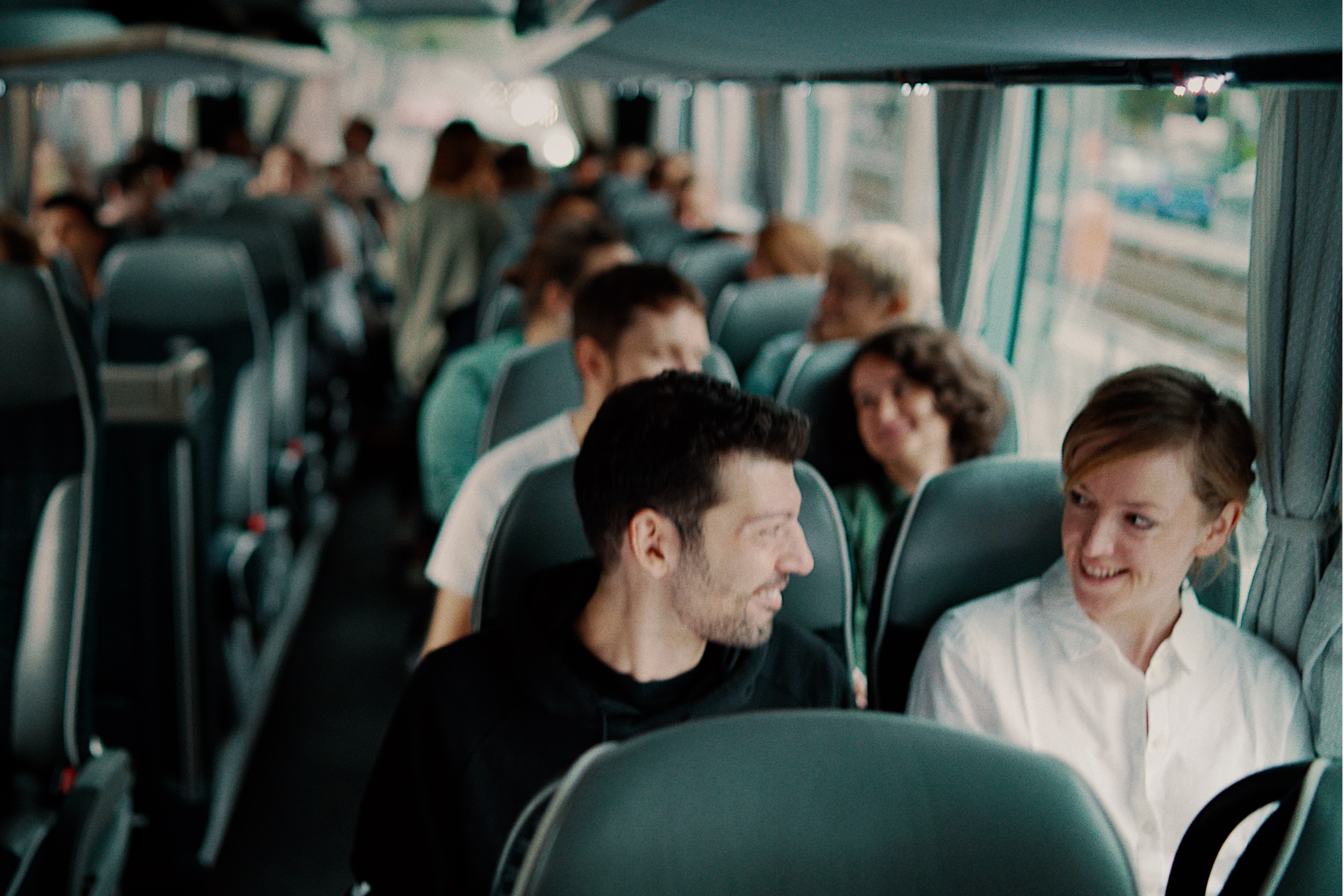 Emma and Kaya on the way to a team offsite.