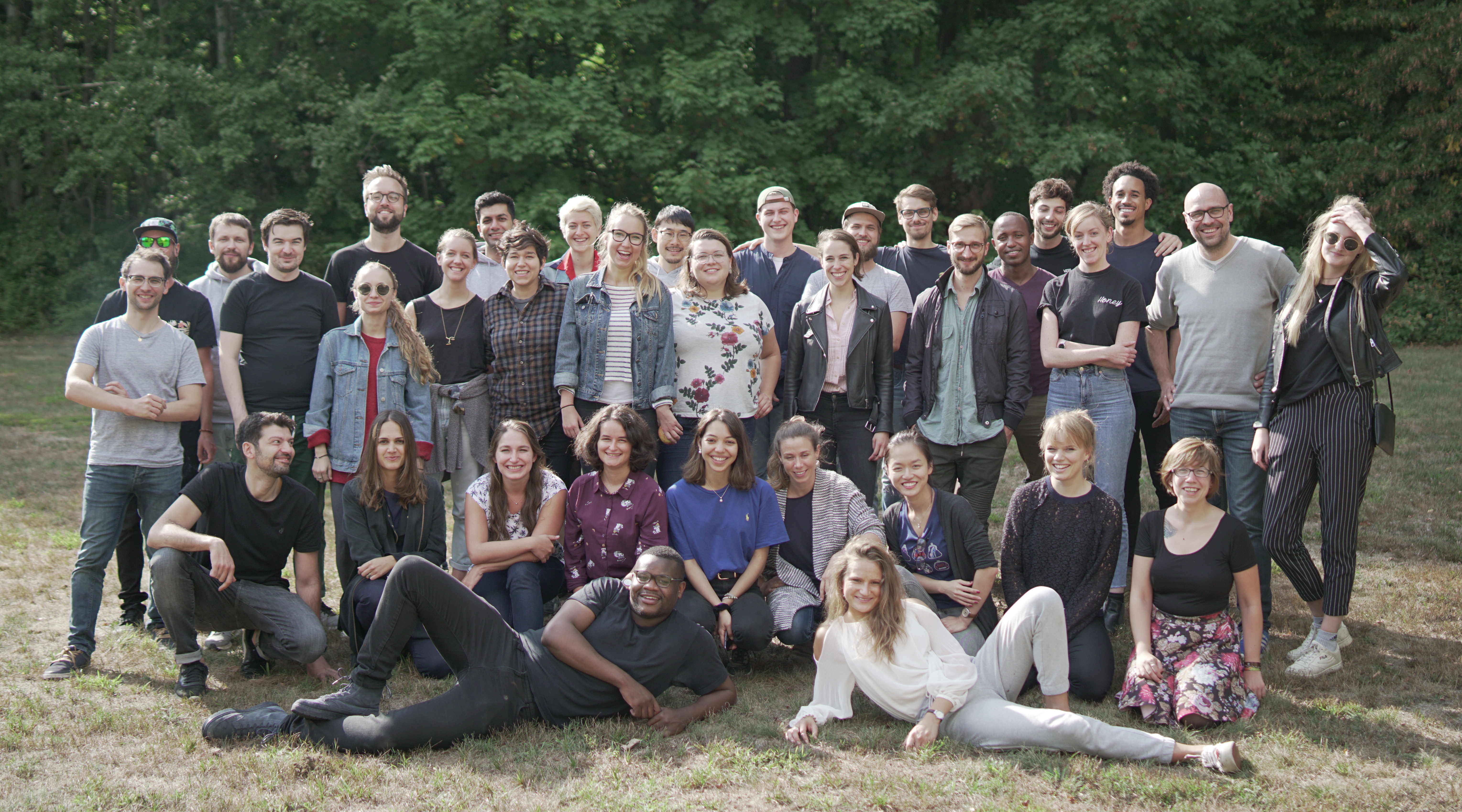 Most of the team at an offsite in 2018.