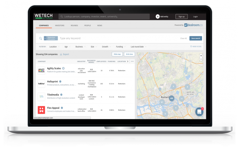 WeTechRotterdam startup finder